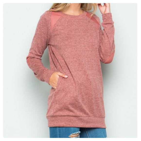 5🌟 Elbow Patch Long Sweater - Picture 2 of 5